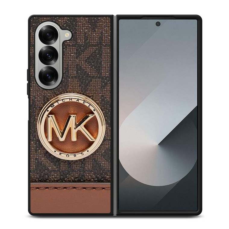 MICHAEL KORS LOGO MK WALLET BROWN Samsung Galaxy Z Fold 6 Case Cover