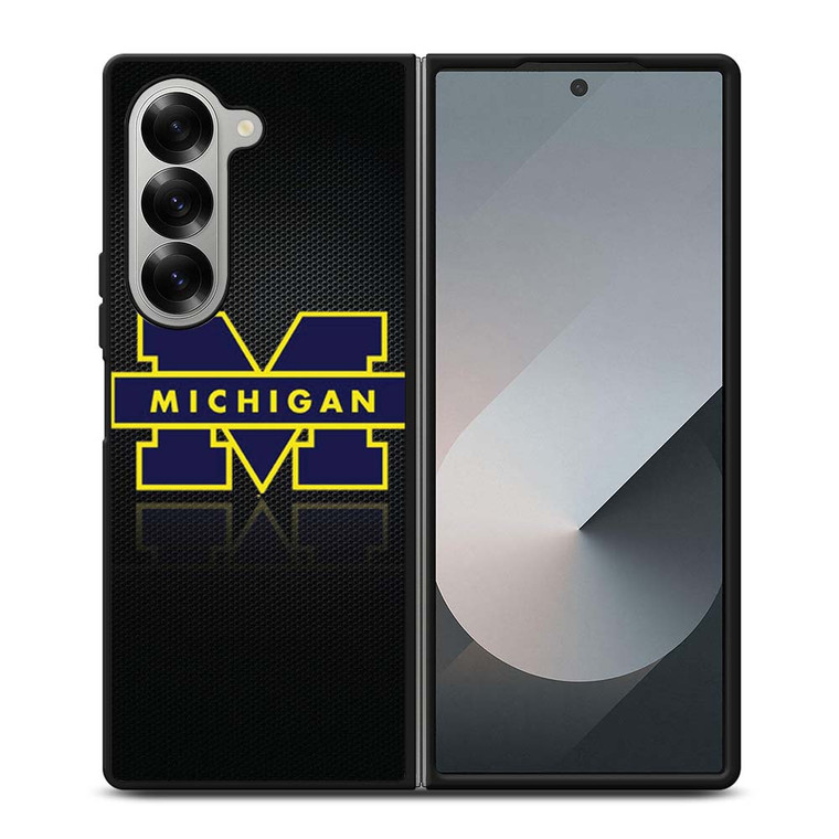 MICHIGAN WOLVERINES METAL LOGO Samsung Galaxy Z Fold 6 Case Cover