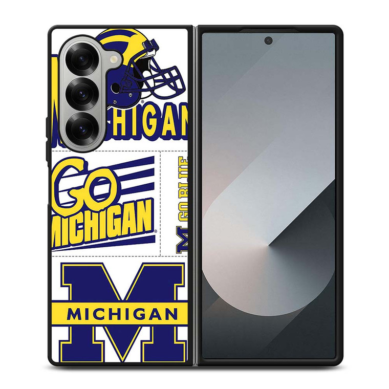 MICHIGAN WOLVERINES STICKER COLLAGE Samsung Galaxy Z Fold 6 Case Cover