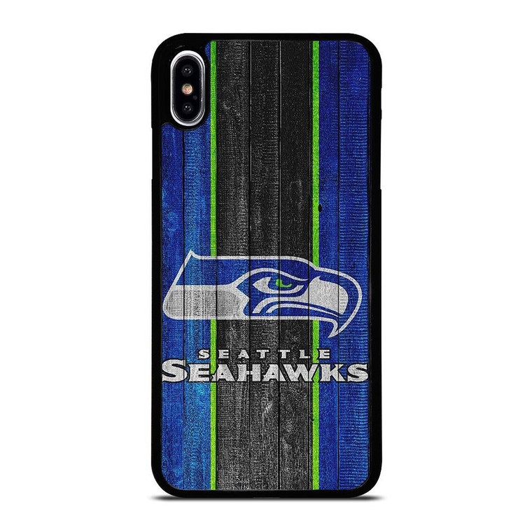 SEATTLE SEAHAWKS WOODEN LOGO NFL iPhone XS Max Case Cover