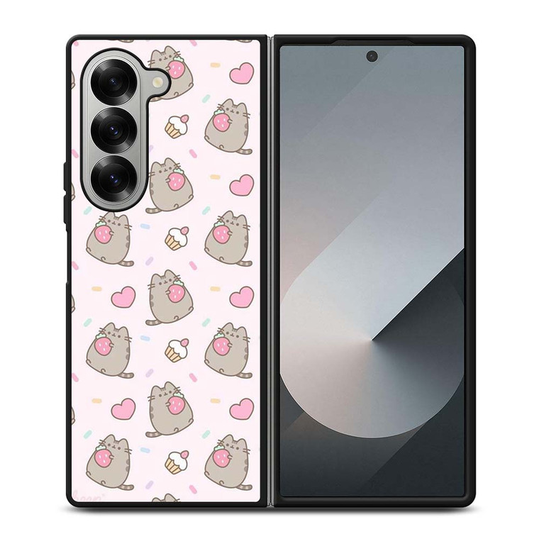 PUSHEEN CAT STRAWBERRY CAKE Samsung Galaxy Z Fold 6 Case Cover