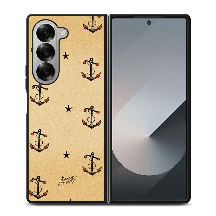SAILOR JERRY ANCHOR PATTERN Samsung Galaxy Z Fold 6 Case Cover