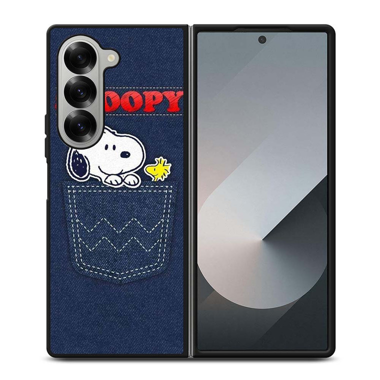 SNOOPY IN POCKET CARTOON Samsung Galaxy Z Fold 6 Case Cover