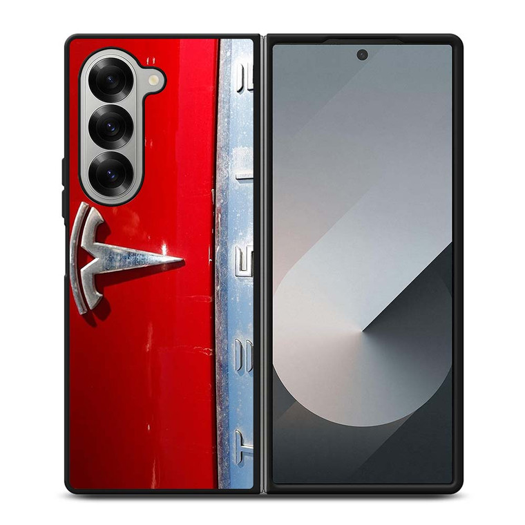 TESLA METAL EMBLEM Samsung Galaxy Z Fold 6 Case Cover