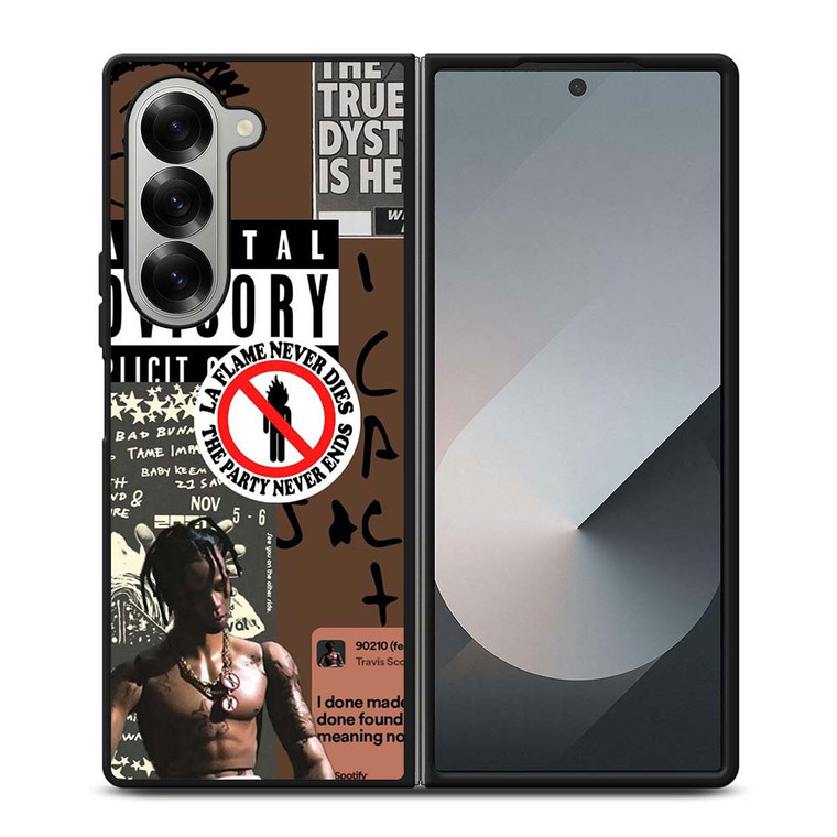 TRAVIS SCOTT RAPPER PARENTAL ADVISORY Samsung Galaxy Z Fold 6 Case Cover