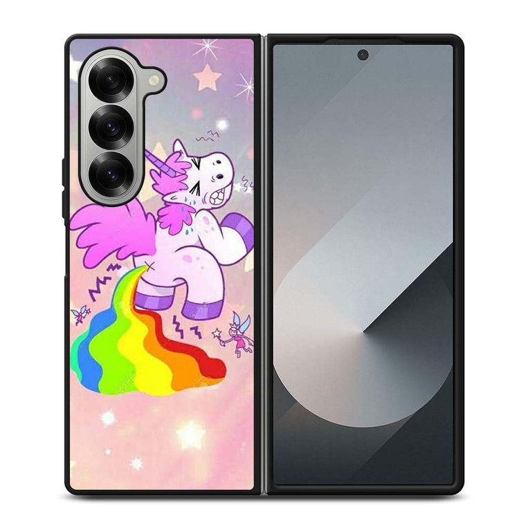 UNICORN POOPING RAINBOW Samsung Galaxy Z Fold 6 Case Cover