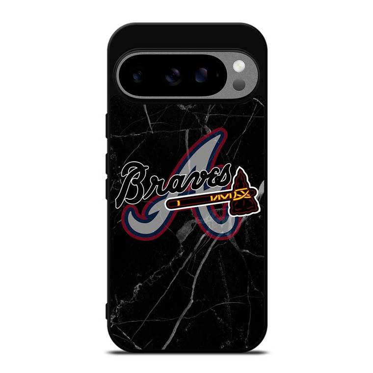 ATLANTA BRAVES BLACK MARBLE LOGO Google Pixel 9 Pro XL Case Cover
