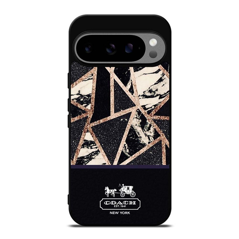 COACH NEW YORK GOLD BLACK TEXTURE Google Pixel 9 Pro XL Case Cover