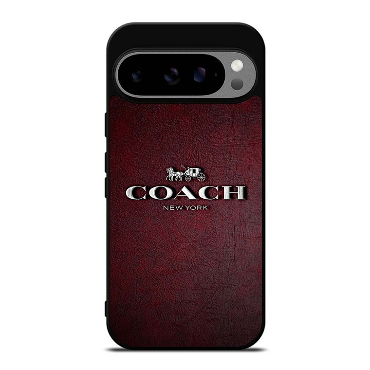 COACH NEW YORK LOGO LEATHER Google Pixel 9 Pro XL Case Cover