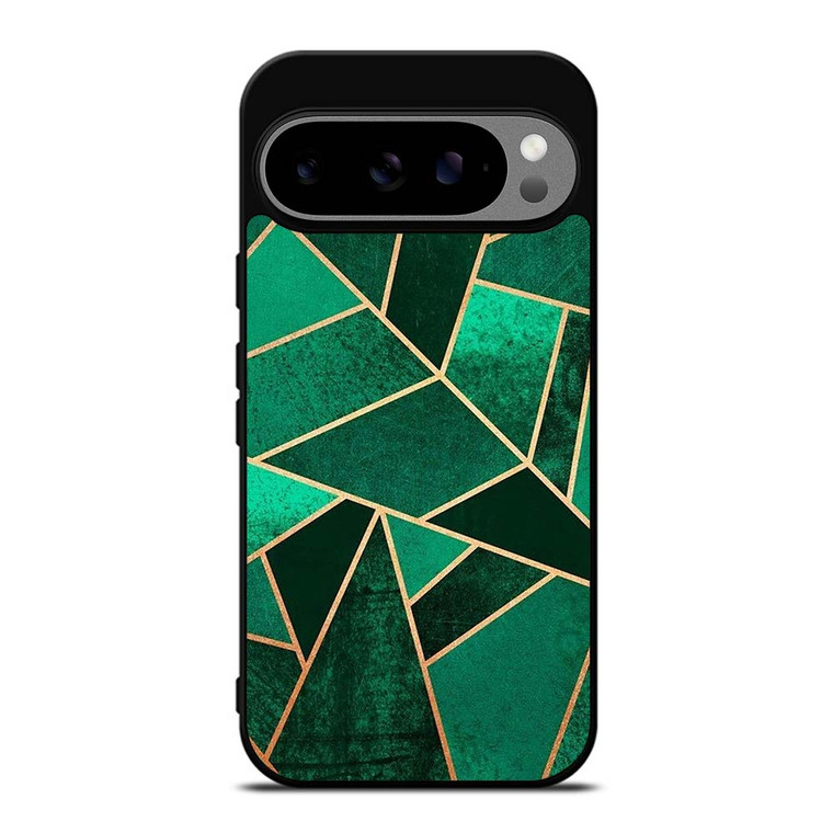 EMERALD AND COPPER GEOMETRIC PATTERN Google Pixel 9 Pro XL Case Cover
