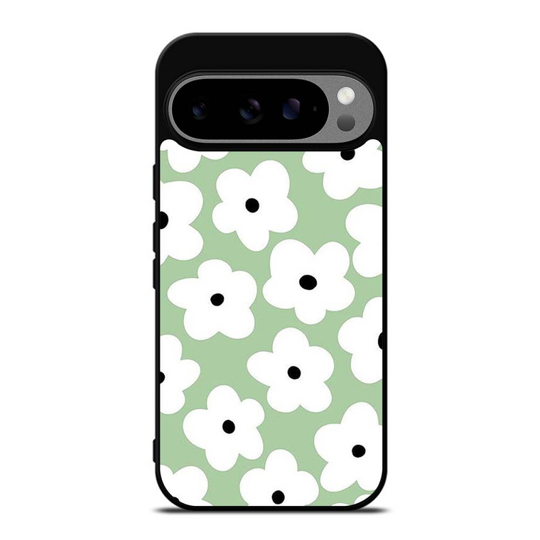 GREEN RETRO FLORAL PATTERN Google Pixel 9 Pro XL Case Cover