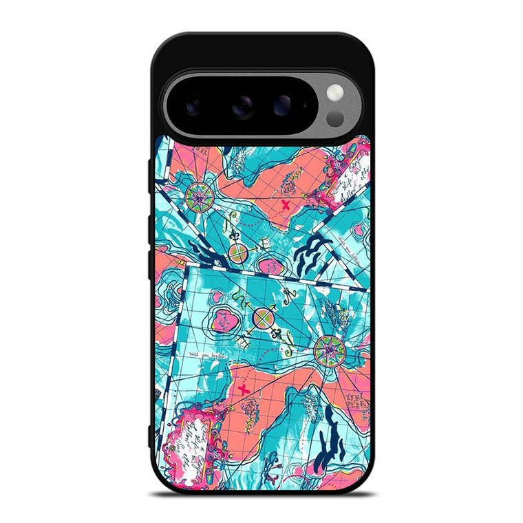 LILLY PULITZER MAP PATTERN Google Pixel 9 Pro XL Case Cover