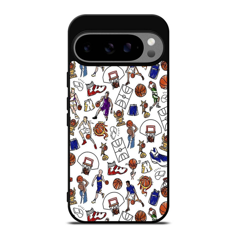 PLAYFUL BASKETBALL DOODLE ART Google Pixel 9 Pro XL Case Cover