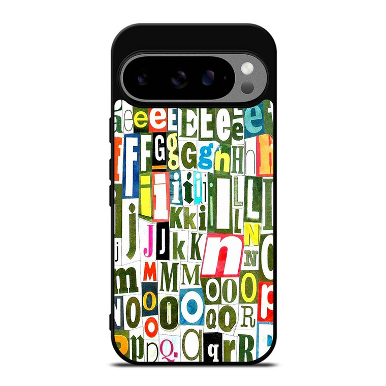 RETRO ALPHABET GREEN COLLAGE Google Pixel 9 Pro XL Case Cover