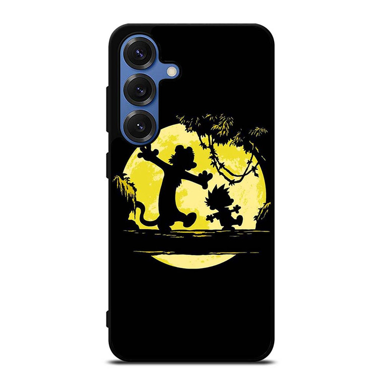 CALVIN AND HOBBES BLACK CARTOON Samsung Galaxy S25 Case Cover