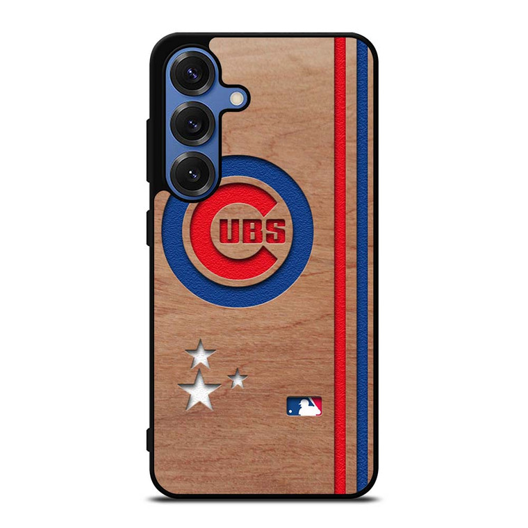 CHICAGO CUBS UBS MLB WOODEN LOGO Samsung Galaxy S25 Case Cover