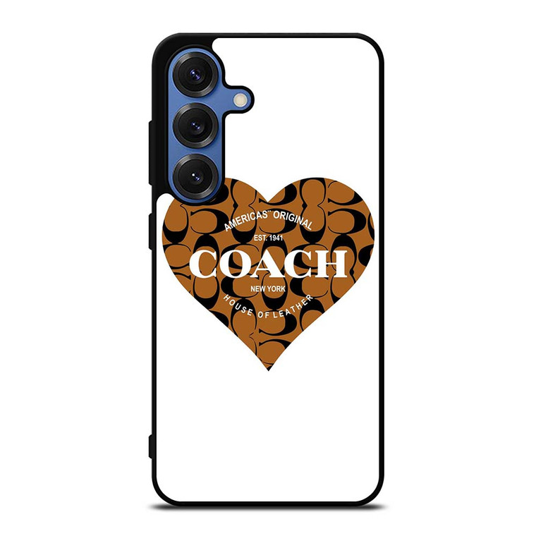 COACH NEW YORK BROWN HEART Samsung Galaxy S25 Case Cover