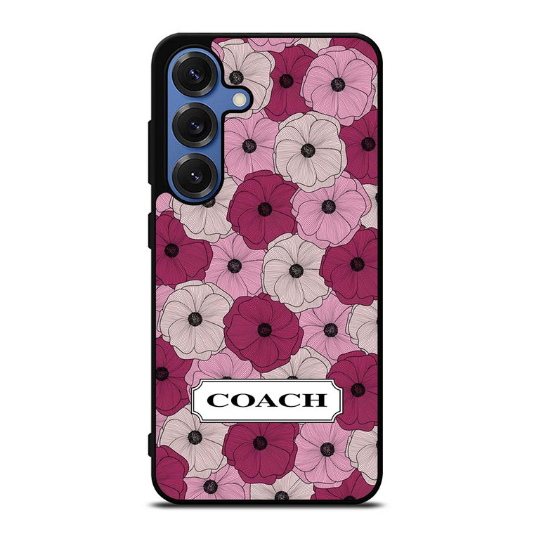 COACH NEW YORK LOGO PURPLE FLOWER Samsung Galaxy S25 Case Cover