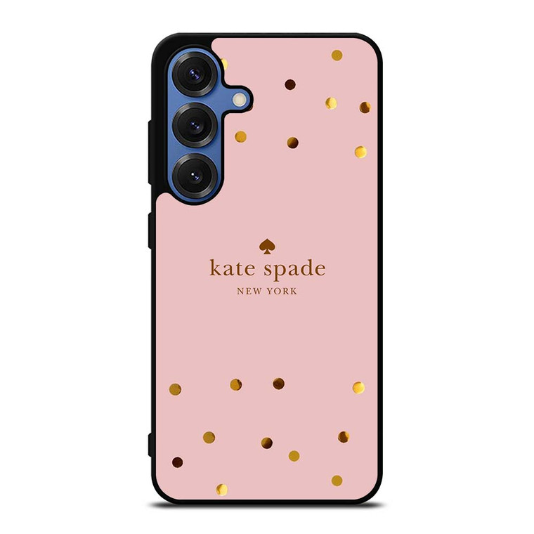 KATE SPADE NEW YORK LOGO PINK GOLDEN POLKADOTS Samsung Galaxy S25 Case Cover