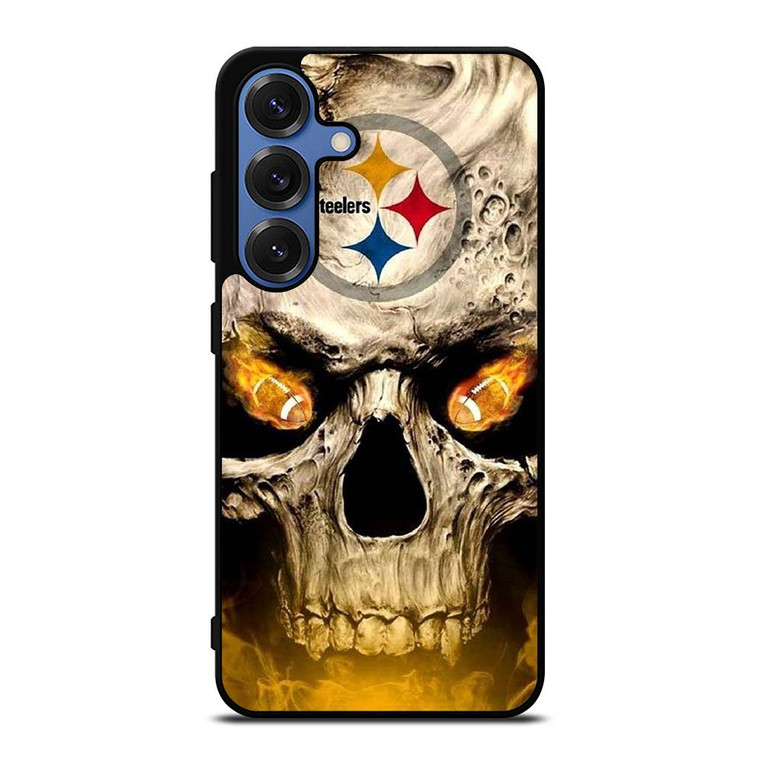 PITTSBURGH STEELERS FOOTBALL SKULL Samsung Galaxy S25 Case Cover