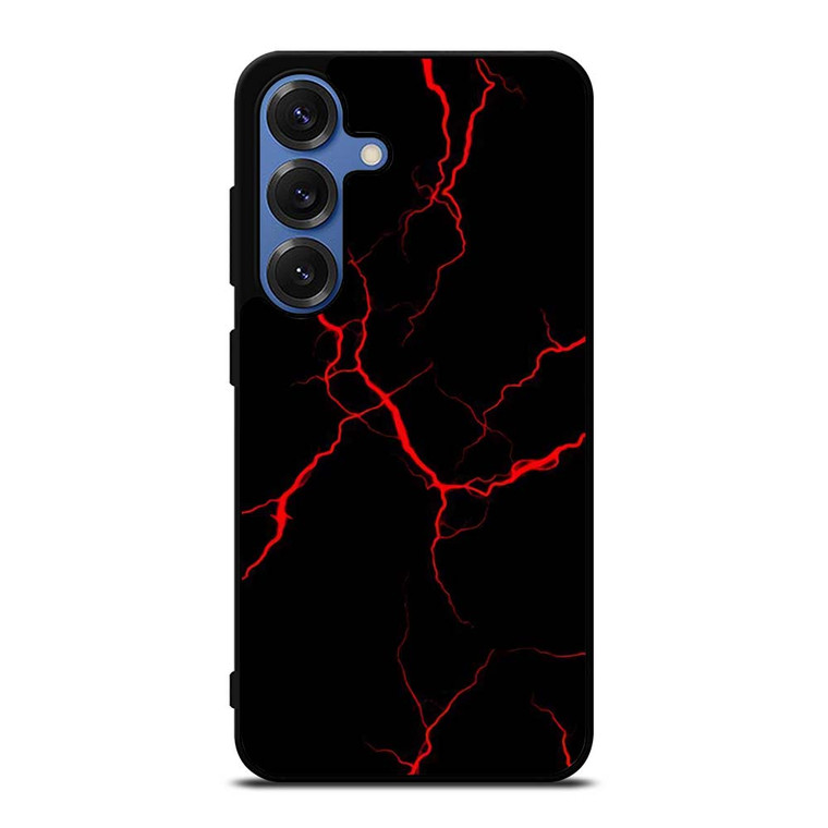RED NEON LIGHTNING PATTERN Samsung Galaxy S25 Case Cover