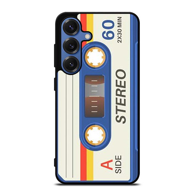 RETRO BLUE STEREO CASETTE TAPE Samsung Galaxy S25 Case Cover RETRO BLUE STEREO CASETTE TAPE Samsung Galaxy S25 Case Cover