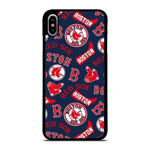BOSTON RED SOX BASEBALL PATTERN iPhone XS Max Case Cover