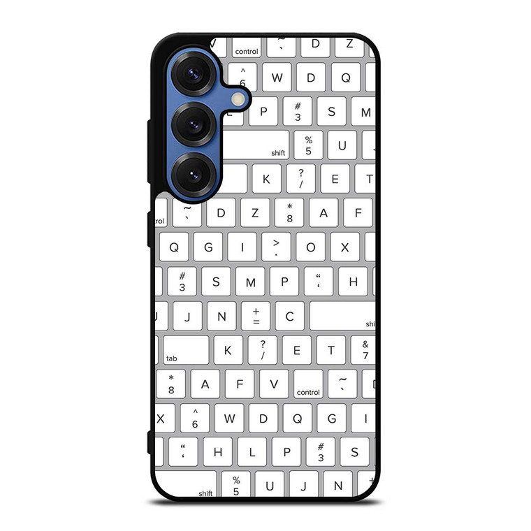 WHITE KEYBOARD PATTERN Samsung Galaxy S25 Case Cover