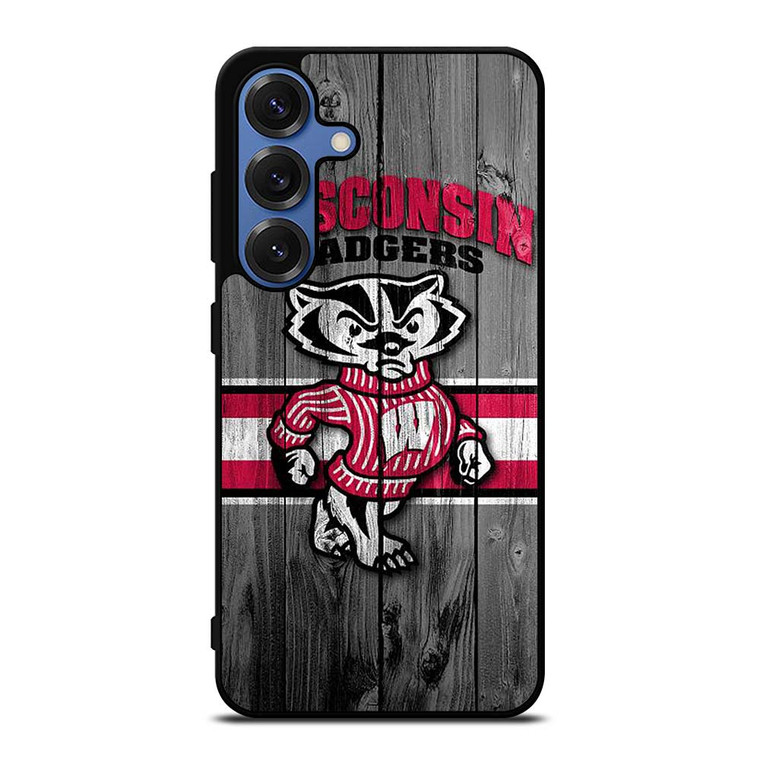 WISCONSIN BADGER WOODEN LOGO Samsung Galaxy S25 Case Cover