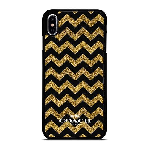 COACH NEW YORK GOLD ZIG ZAG iPhone XS Max Case Cover