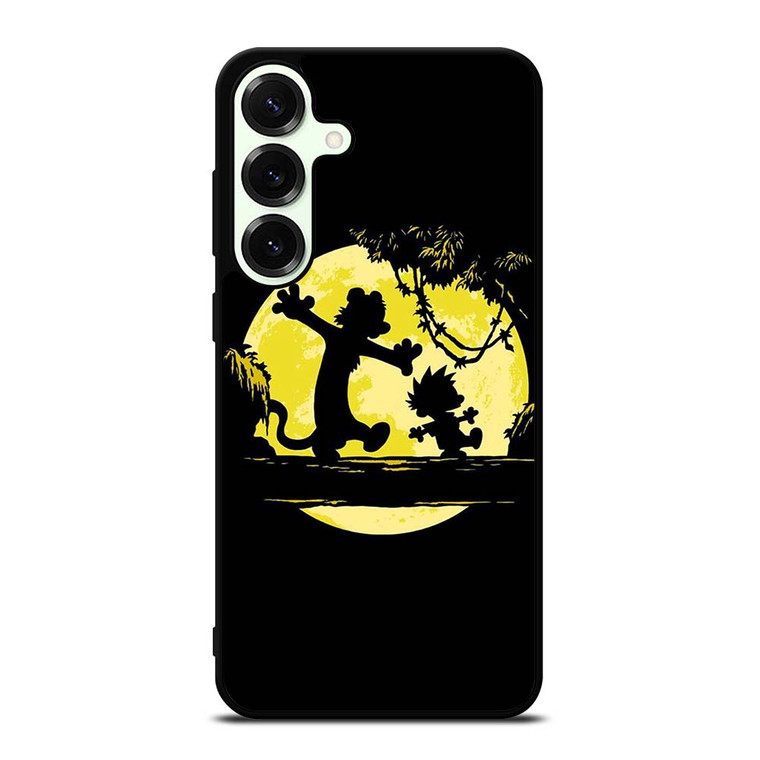 CALVIN AND HOBBES BLACK CARTOON Samsung Galaxy S25 Plus Case Cover