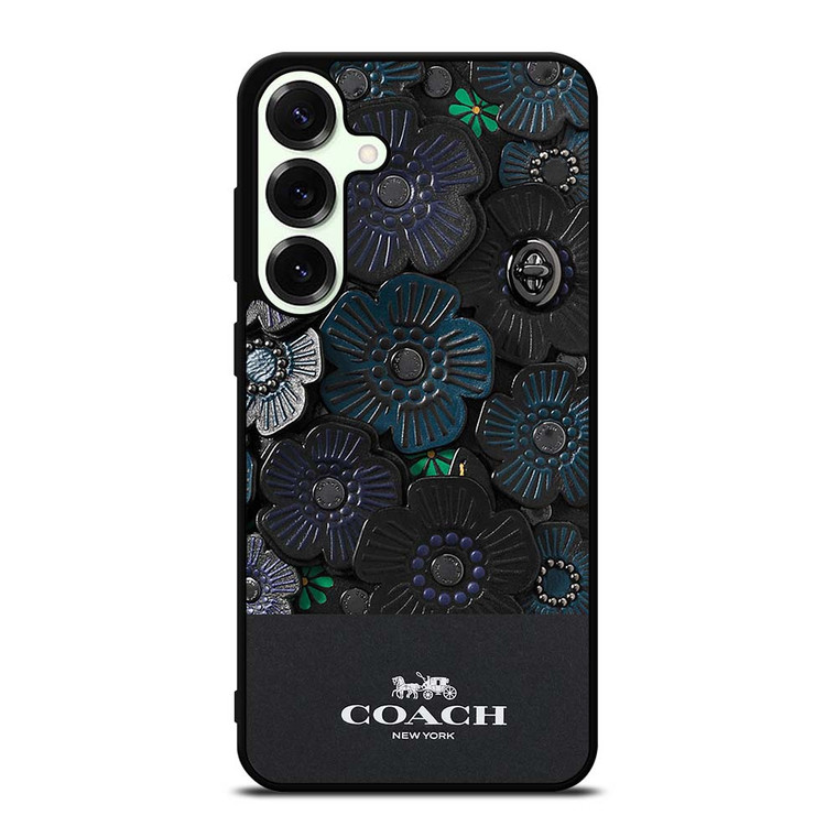 COACH NEW YORK BLACK TEA ROSE Samsung Galaxy S25 Plus Case Cover