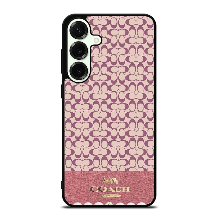 COACH NEW YORK LOGO PINK EMBLEM PATTERN Samsung Galaxy S25 Plus Case Cover