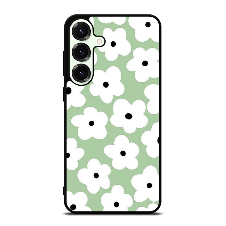 GREEN RETRO FLORAL PATTERN Samsung Galaxy S25 Plus Case Cover