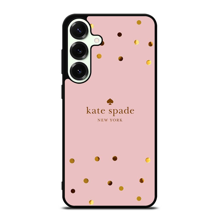 KATE SPADE NEW YORK LOGO PINK GOLDEN POLKADOTS Samsung Galaxy S25 Plus Case Cover