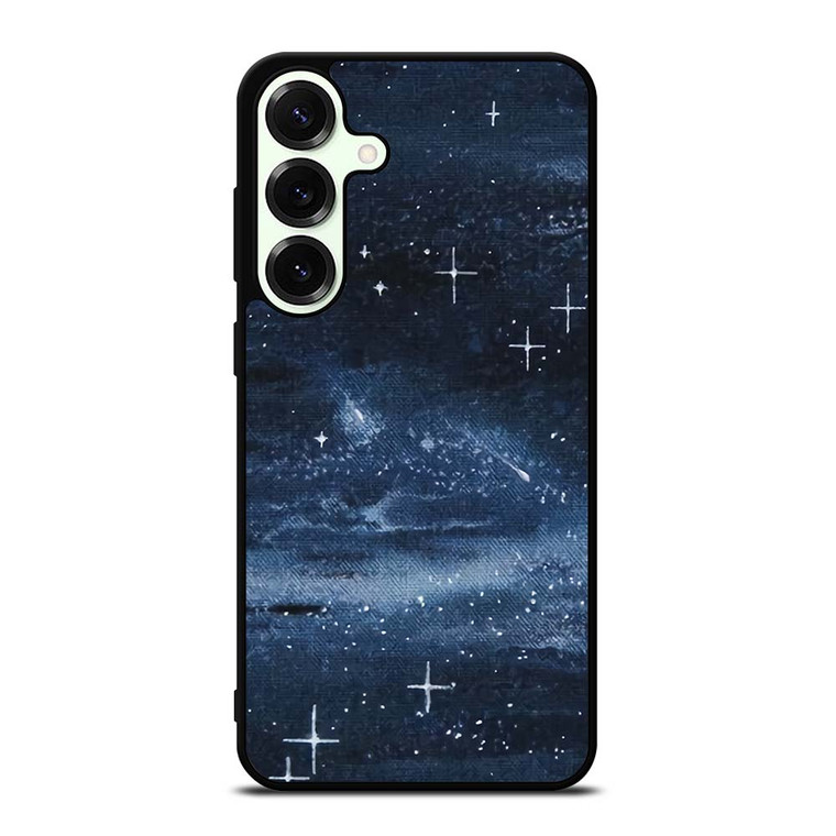 NAVY BLUE STAR FABRIC TEXTURE Samsung Galaxy S25 Plus Case Cover