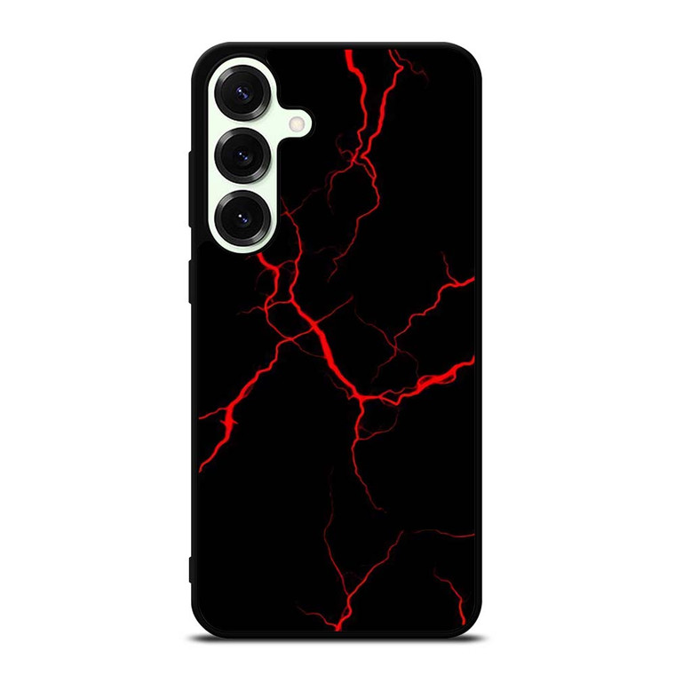 RED NEON LIGHTNING PATTERN Samsung Galaxy S25 Plus Case Cover