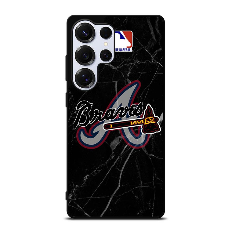 ATLANTA BRAVES BLACK MARBLE LOGO Samsung Galaxy S25 Ultra Case Cover