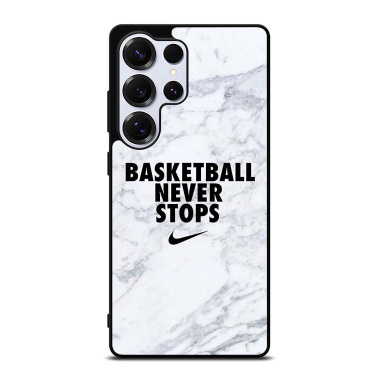 BASKETBALL NEVER STOPS MARBLE Samsung Galaxy S25 Ultra Case Cover