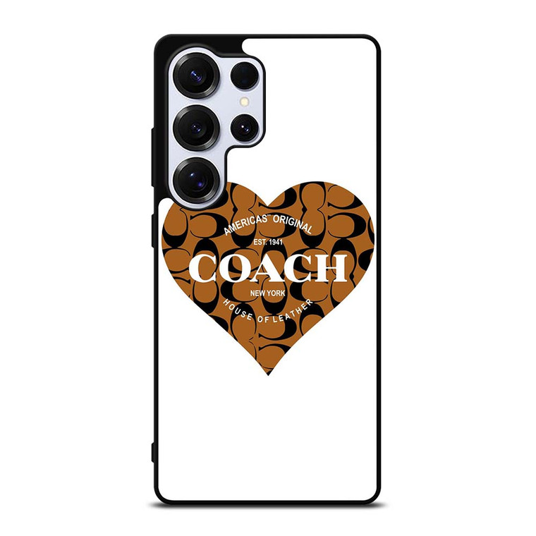COACH NEW YORK BROWN HEART Samsung Galaxy S25 Ultra Case Cover