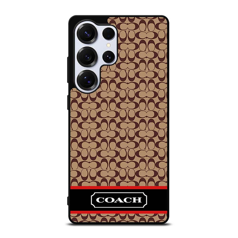 COACH NEW YORK BROWNLOGO PATTERN Samsung Galaxy S25 Ultra Case Cover