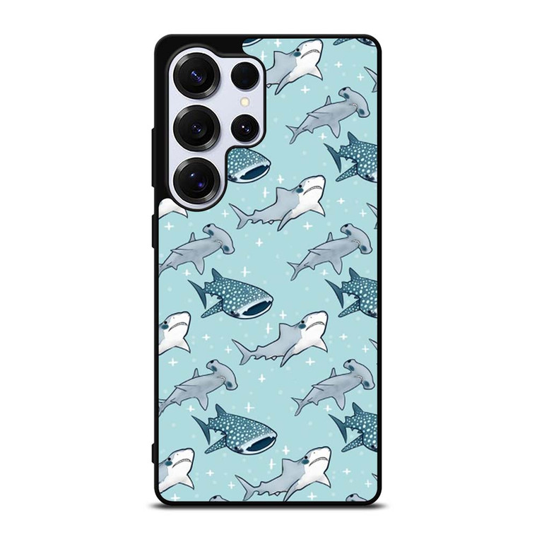 CUTE SHARK PATTERN Samsung Galaxy S25 Ultra Case Cover