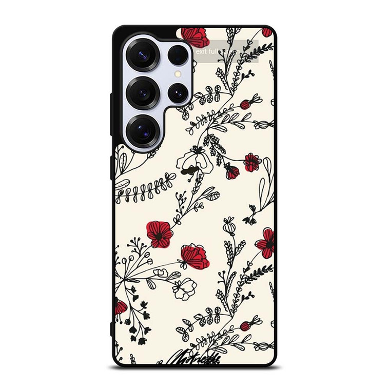 HAND DRAWING RED FLOWER PATTERN Samsung Galaxy S25 Ultra Case Cover