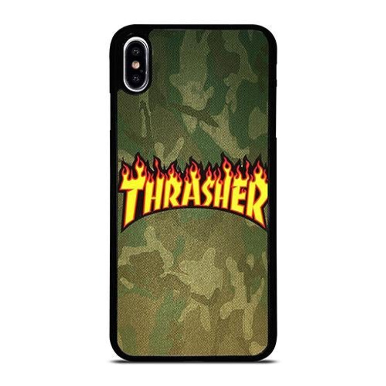 THRASHER LOGO CAMO FABRIC iPhone XS Max Case Cover
