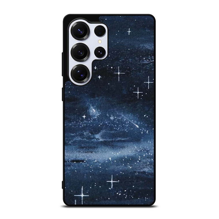 NAVY BLUE STAR FABRIC TEXTURE Samsung Galaxy S25 Ultra Case Cover