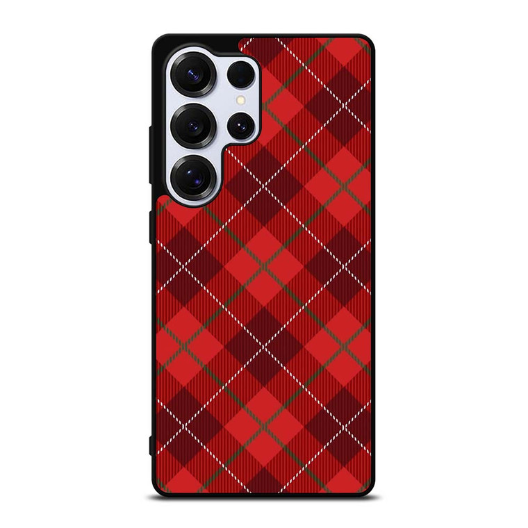 RED TARTAN CROSS PATTERN Samsung Galaxy S25 Ultra Case Cover