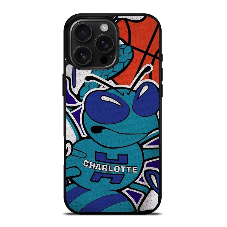 CHARLOTTE HORNETS BASKTEBALL TEAM LOGO iPhone 16 Pro Max Case Cover