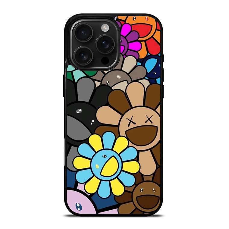 KAWS X TAKASHI MURAKAMI FLOWER iPhone 16 Pro Max Case Cover