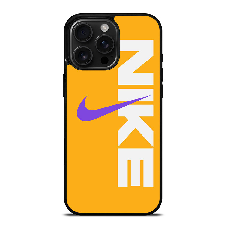 NIKE LOGO PURPLE YELLOW iPhone 16 Pro Max Case Cover