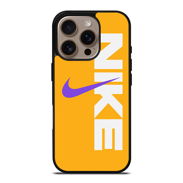 NIKE LOGO PURPLE YELLOW iPhone 16 Pro Case Cover
